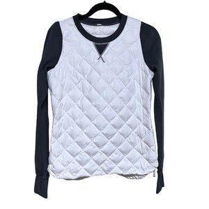 Lululemon Fluff Off Crew White/Soot Light‎ Women’s Size 6